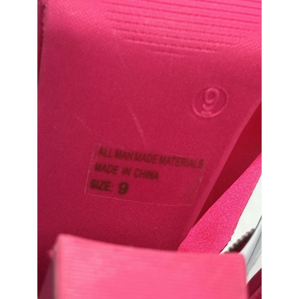Wild Diva Lounge Platform Heels Pink Satin Mary Jane Chunky Block Womens 9